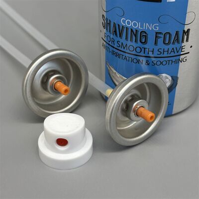 Высокопроизводительный клапан для аэрозольной пены для бритья с системой аэрации для создания густой пены, герметичным уплотнением и дозированием на 360°